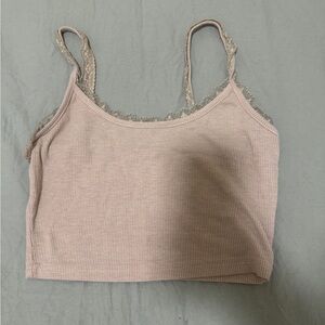 SHEIN Beige Ribbed Crop Top